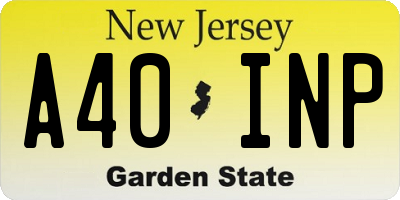 NJ license plate A40INP