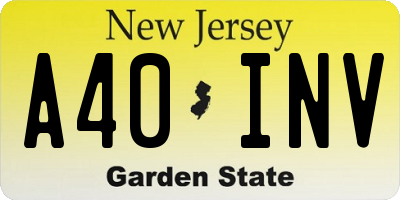 NJ license plate A40INV