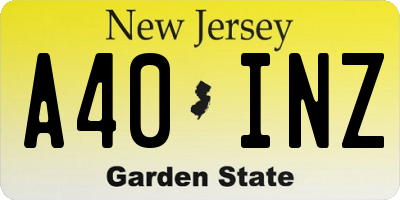 NJ license plate A40INZ