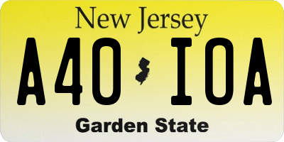 NJ license plate A40IOA