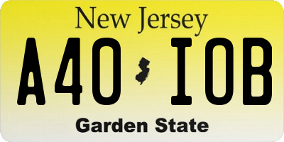 NJ license plate A40IOB