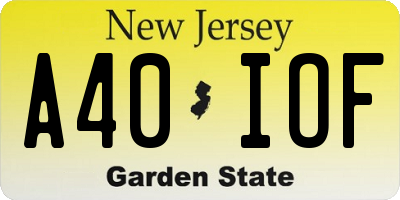 NJ license plate A40IOF