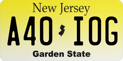 NJ license plate A40IOG