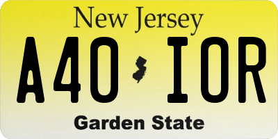 NJ license plate A40IOR