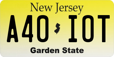 NJ license plate A40IOT