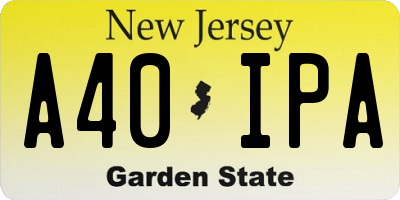 NJ license plate A40IPA