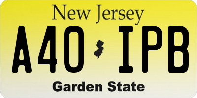 NJ license plate A40IPB
