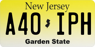 NJ license plate A40IPH