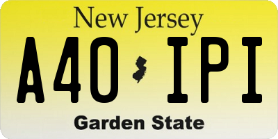 NJ license plate A40IPI