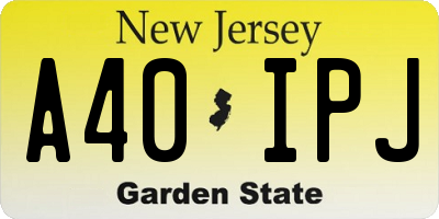 NJ license plate A40IPJ