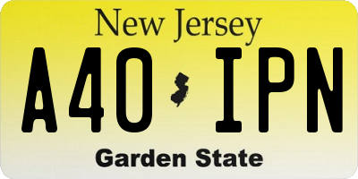 NJ license plate A40IPN