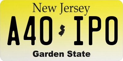 NJ license plate A40IPO