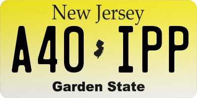 NJ license plate A40IPP