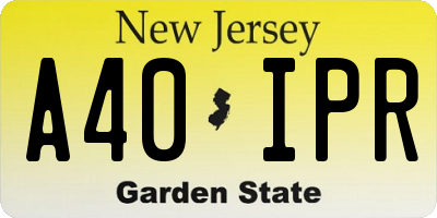 NJ license plate A40IPR