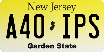 NJ license plate A40IPS