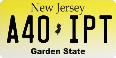 NJ license plate A40IPT