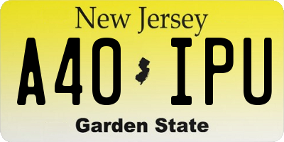 NJ license plate A40IPU