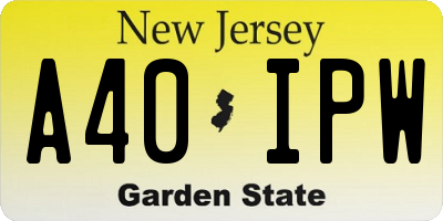 NJ license plate A40IPW