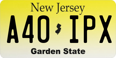 NJ license plate A40IPX