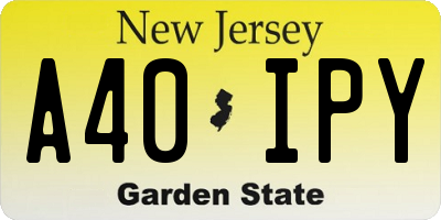 NJ license plate A40IPY