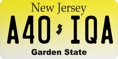 NJ license plate A40IQA