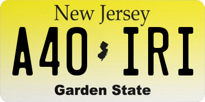 NJ license plate A40IRI