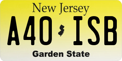 NJ license plate A40ISB