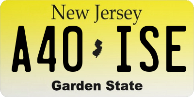 NJ license plate A40ISE