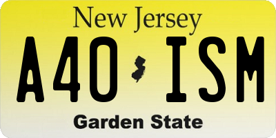 NJ license plate A40ISM
