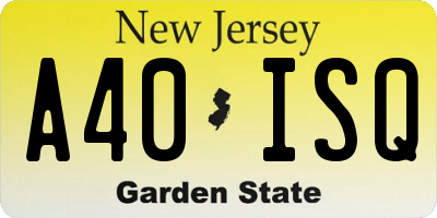 NJ license plate A40ISQ