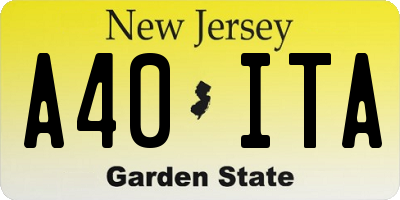 NJ license plate A40ITA