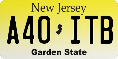NJ license plate A40ITB