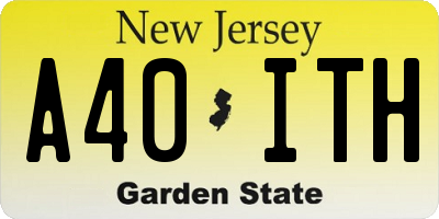 NJ license plate A40ITH