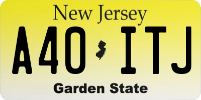 NJ license plate A40ITJ