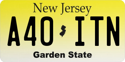 NJ license plate A40ITN