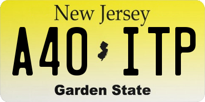 NJ license plate A40ITP