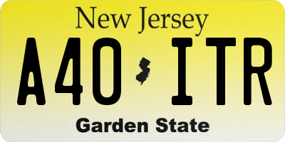 NJ license plate A40ITR