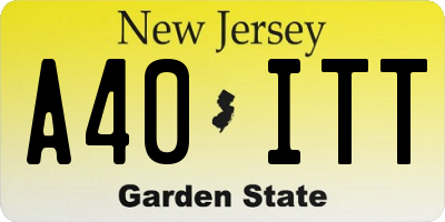 NJ license plate A40ITT
