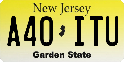 NJ license plate A40ITU