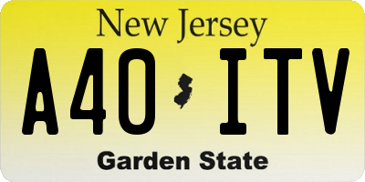 NJ license plate A40ITV