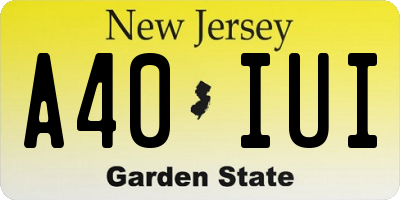 NJ license plate A40IUI