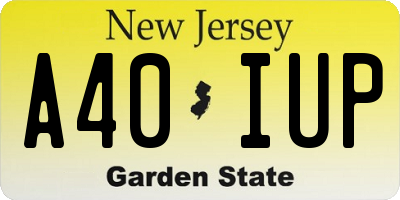 NJ license plate A40IUP