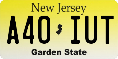 NJ license plate A40IUT