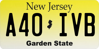NJ license plate A40IVB
