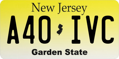 NJ license plate A40IVC