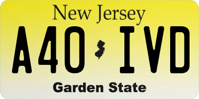 NJ license plate A40IVD
