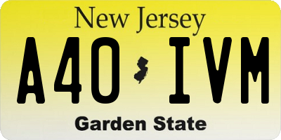 NJ license plate A40IVM