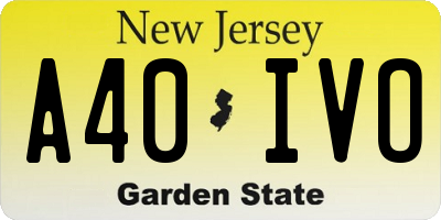 NJ license plate A40IVO