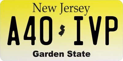 NJ license plate A40IVP
