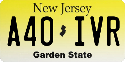 NJ license plate A40IVR